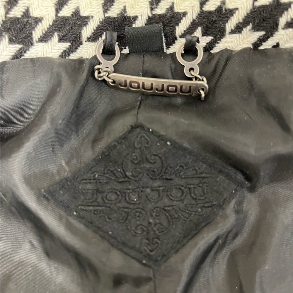 JouJou Fashion Houndstooth mid-length Peacoat (Pea Coat) - Picture 6 of 12